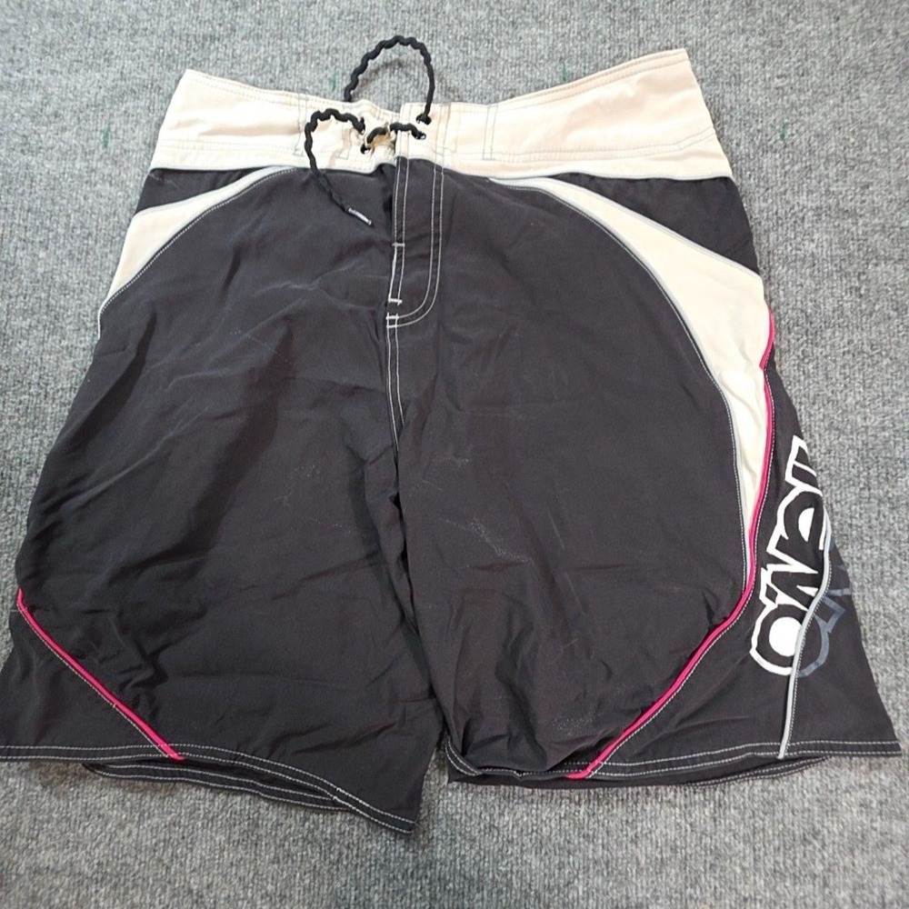 O'Neill Board Shorts Mens 34 Black Colorblock Surf Swim Quick Dry Pocket Logo
